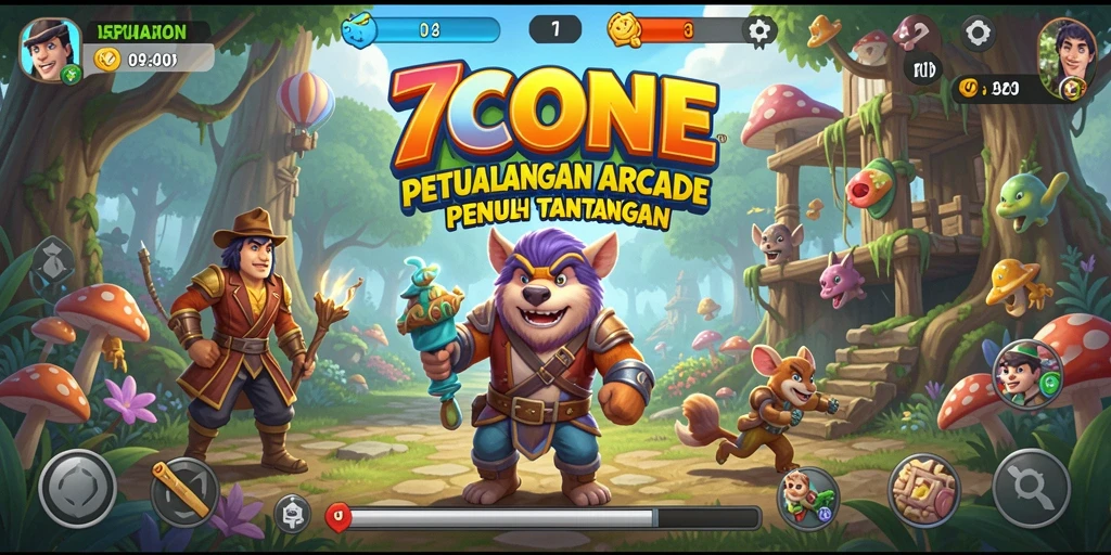 Tampilan gameplay seru dalam 7CONE, penuh aksi dan tantangan.