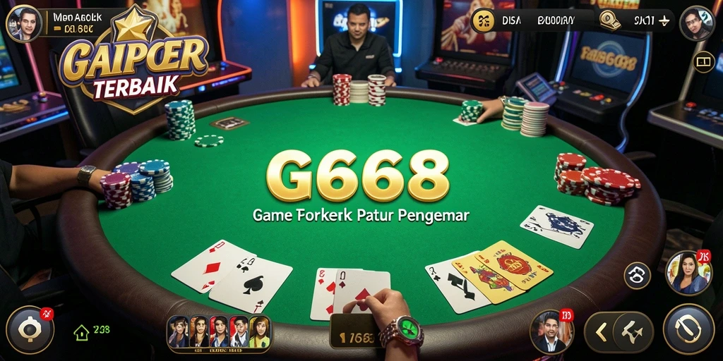 Screenshot G668 menampilkan gameplay Poker yang seru dan kompetitif.