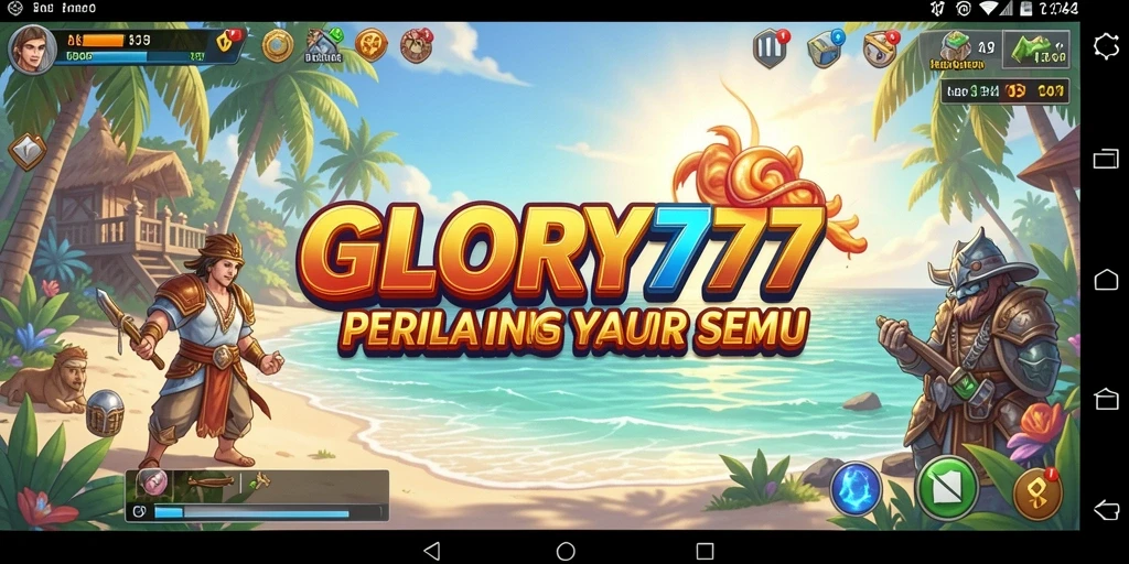 Tampilan gameplay GLORY777 dengan desain grafis yang cerah dan menarik.
