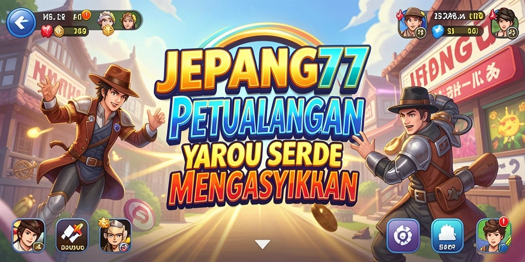 Tampilan gameplay seru dengan karakter unik di JEPANG77.