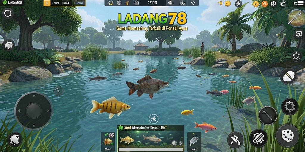 Screenshot gameplay LADANG78 yang menunjukkan aksi memancing seru.