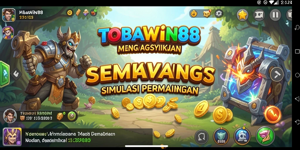 Tangkapan layar utama gameplay TOBAWIN88 dengan elemen simulasi yang menarik.
